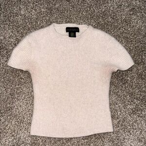 House of Harlow 1960 Cream Ribbed Top